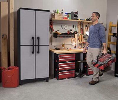Keter Storage Cabinet with Doors and Shelves-Perfect for Garage and ...
