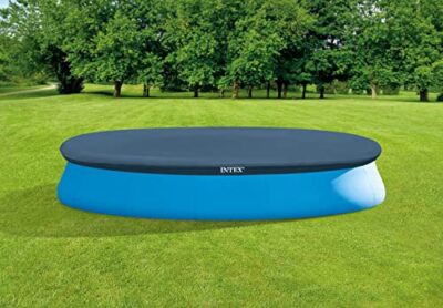 INTEX 28023E Pool Cover: For 15ft Round Easy Set Pools – Includes Rope Tie – Drain Holes – 12in Overhang – Snug Fit - Image 3
