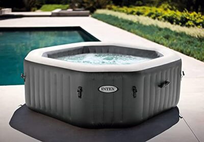 INTEX 28433EP PureSpa Bubble Deluxe Spa Set: Includes Energy Efficient Spa Cover – 120 Bubble Jets – Octagonal Design – 4 Person Capacity – 71" x 71" x 28" - Image 3