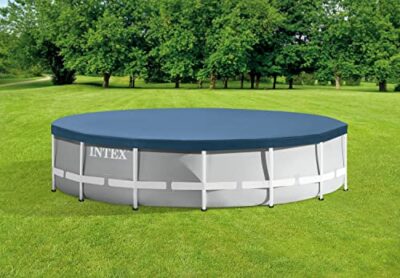 INTEX 28032E Pool Cover: For 15ft Round Metal Frame Pools – Includes Rope Tie – Drain Holes – 10in Overhang – Snug Fit - Image 3