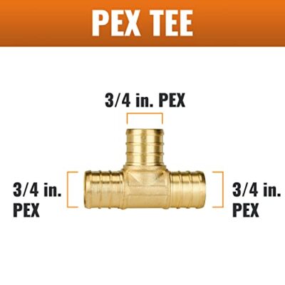 SUNGATOR 3/4 Inch PEX Tee Brass Crimp Fittings(12-Pack), 3/4" x 3/4" x 3/4", No Lead Brass - Image 3