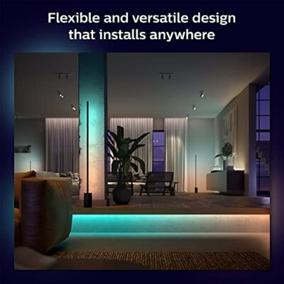 Philips Hue Bluetooth Gradient Ambiance Smart Lightstrip 2m/6ft Base Kit, White,570556 & Gradient LightStrip 65" (Sync with TV, Music and Gaming), Hue Hub & Hue Sync Box Required - Image 5