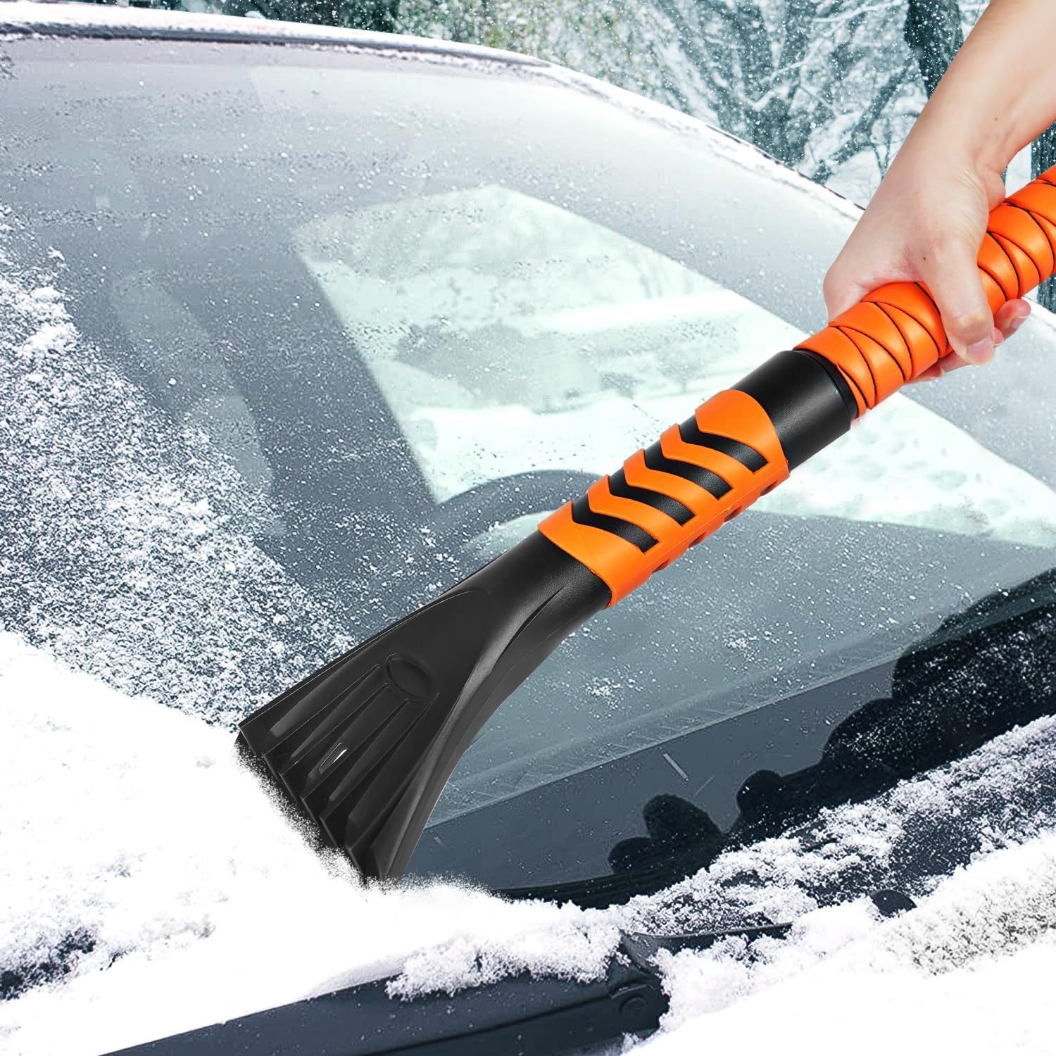 Vivicreate Extendable Snow Brush for Car Emergency, Ice Scrapers for Car Windshield Combo Kit with 270° Pivoting Head, 5-in-1 Snow Removal Tool with Snow Shovel Snow Scraper for Car, Truck, SUV, Winter Car Kit,Car Emergency - Image 4