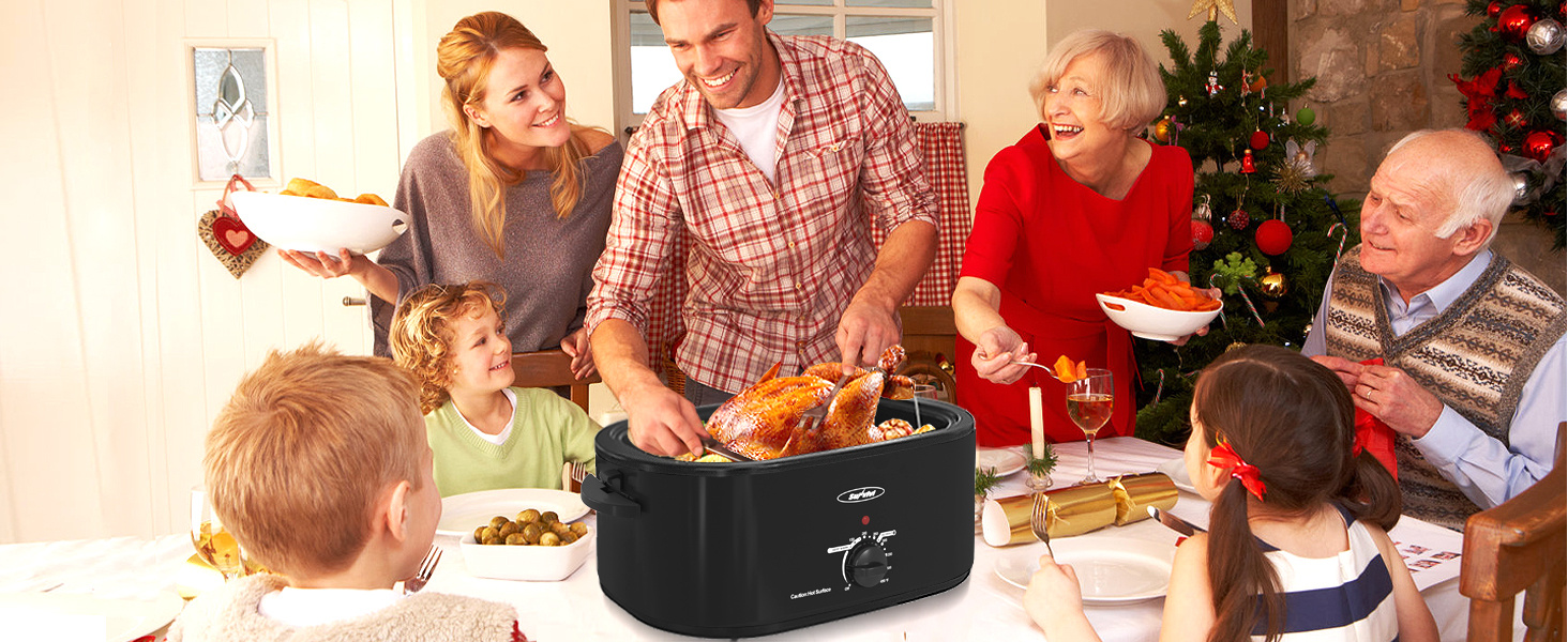 Royalcraft 24 Quarts Roaster Oven with Defrost and Warm Function, Ideal for Perfectly Roasted Chicken and Versatile Cooking Solutions