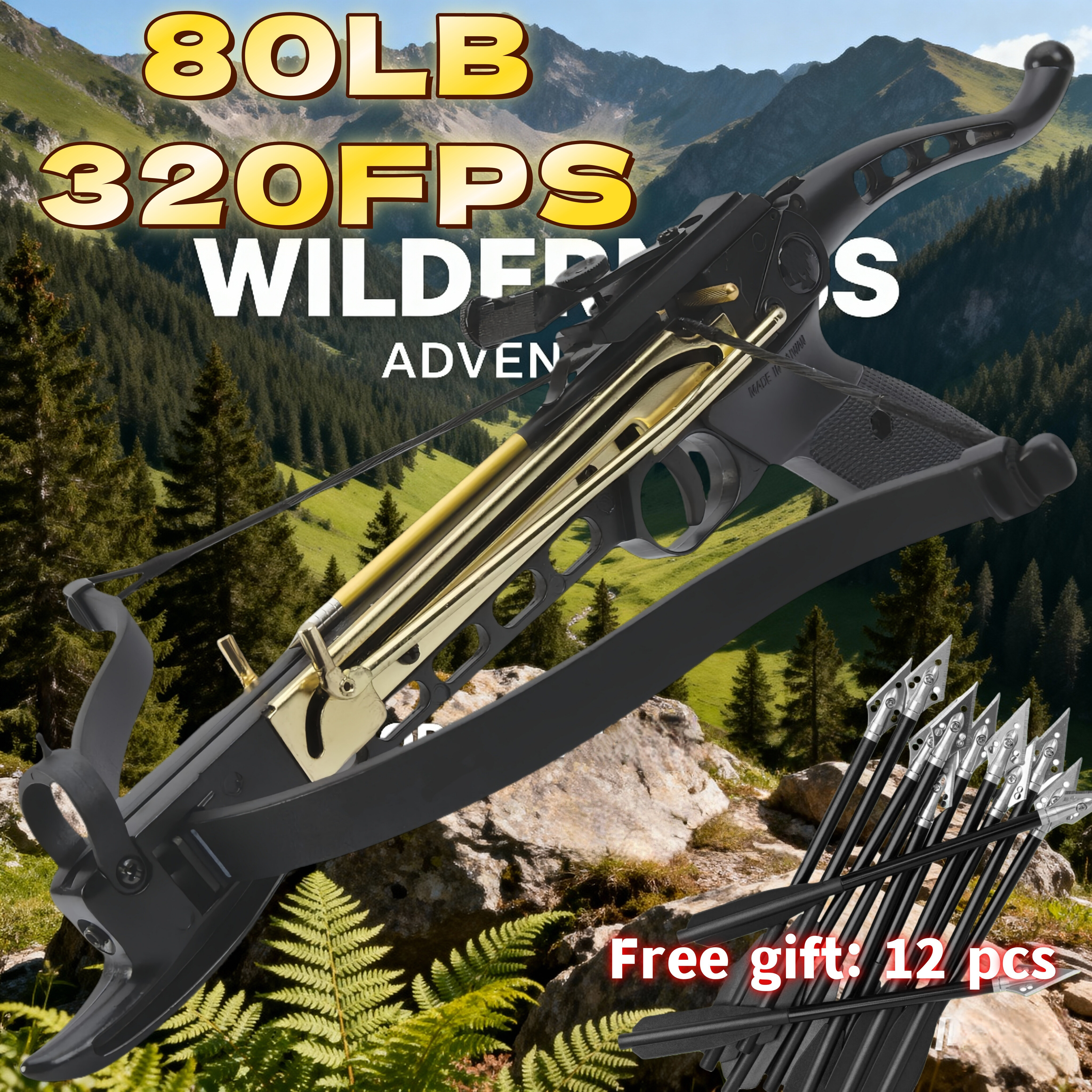 80LB/12PCS Outdoor Archery Set, Yard Firm Compact Power String Prop & Adjustable Bow with Creative Design for Backyard Targets | Lightweight Portable Decorative Gear up to IBO 320 fps for Fall Adventures, Autumn Outdoor Essentials, Themed Events & Play Fun - Ideal choice for Labor Day, Halloween, Thanksgiving, Christmas, Black Friday and New Year gifts