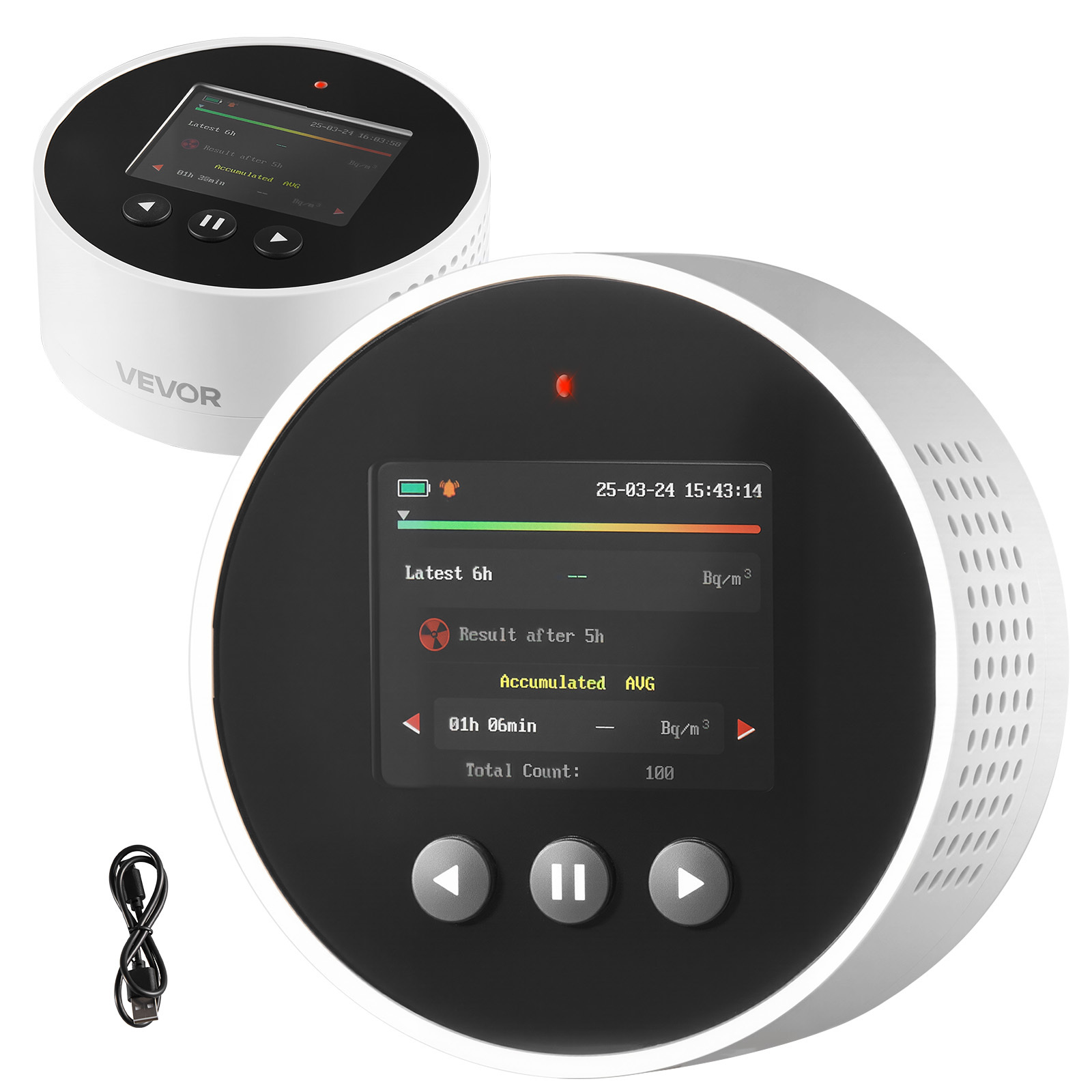 Radon Air Quality Meter Detector for Home 3.3Bq to 37kBq/m³ Battery Powered