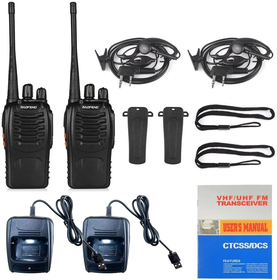 2pcs BAOFENG BF-888S UHF 400-480MHz Amateur Radio Walkie Talkies, 2-Way Handheld Two-Way Radios with, Portable FM/PM Transmission for Adults, Hiking, Camping, Emergency Radio, Boat Radio, Handheld Radio Pouch
