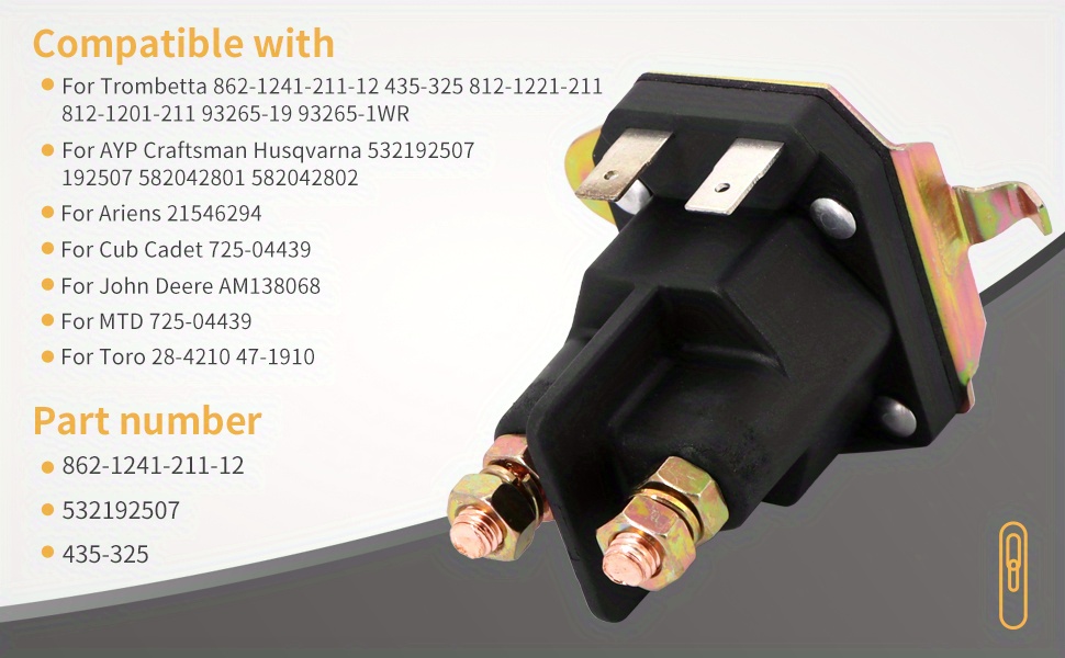 1pc Tractor Starter Solenoid 435-325