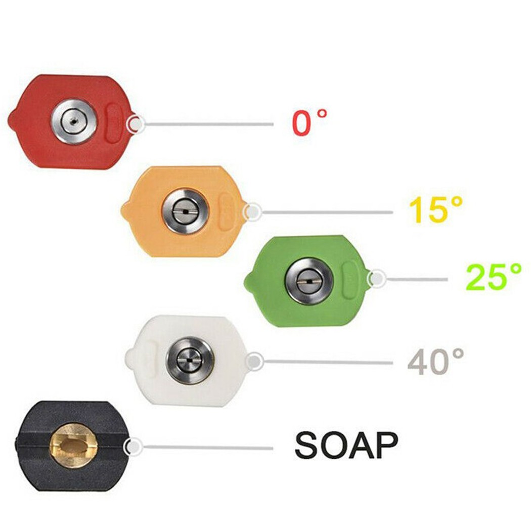 [High Pressure Nozzle] 5pcs High Pressure Washer Sprayer Nozzle Tip - 1/4