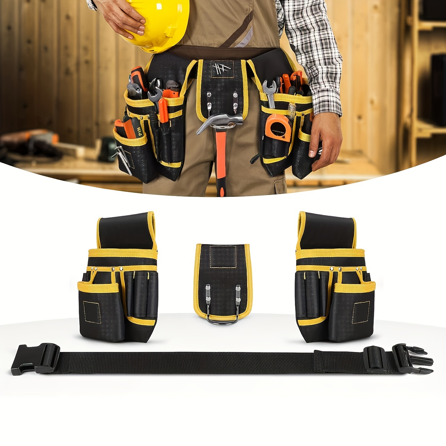 1pc Tool Belt, Magnetic Tool Bag, with 26 Straps for Men's Pocket Tool Belt Heavy Duty Tool Bag, Carpenter, Electrician, Carpenter, Construction, Dad Gift Removable Tool Bag
