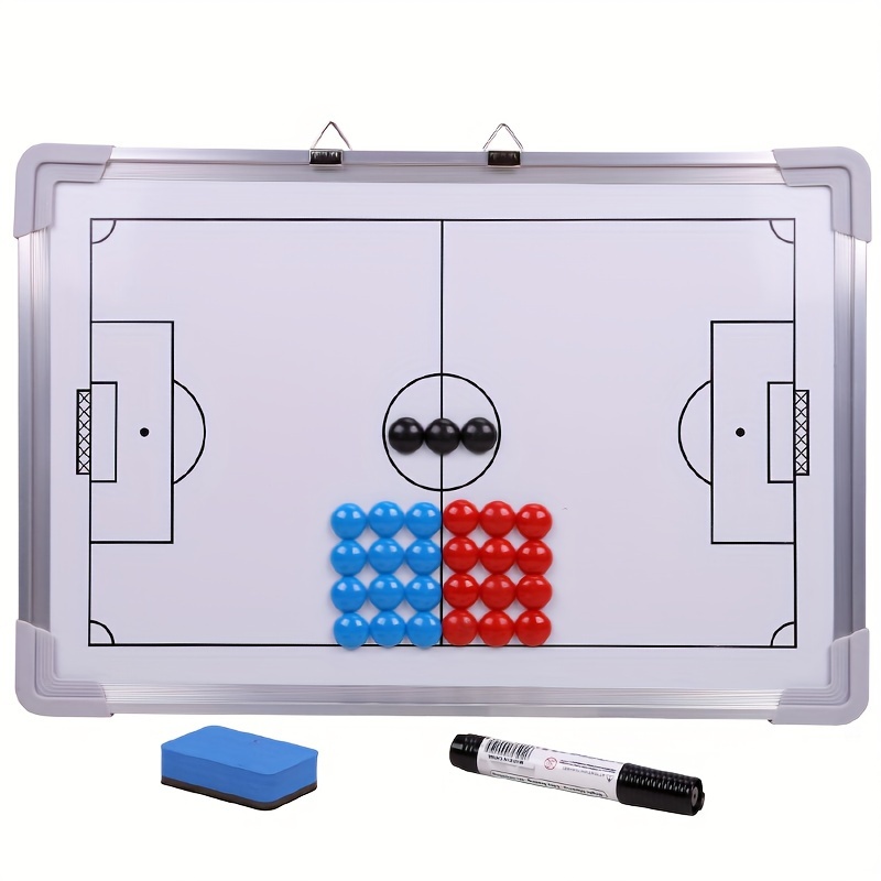 [Football Tactical Board] Magnetic Football Teaching Tactical Board - 1pc White Football Tactical Board With Yard Firm Aluminum Alloy Frame, Wall-mounted Competition Training Coach Demonstration Board