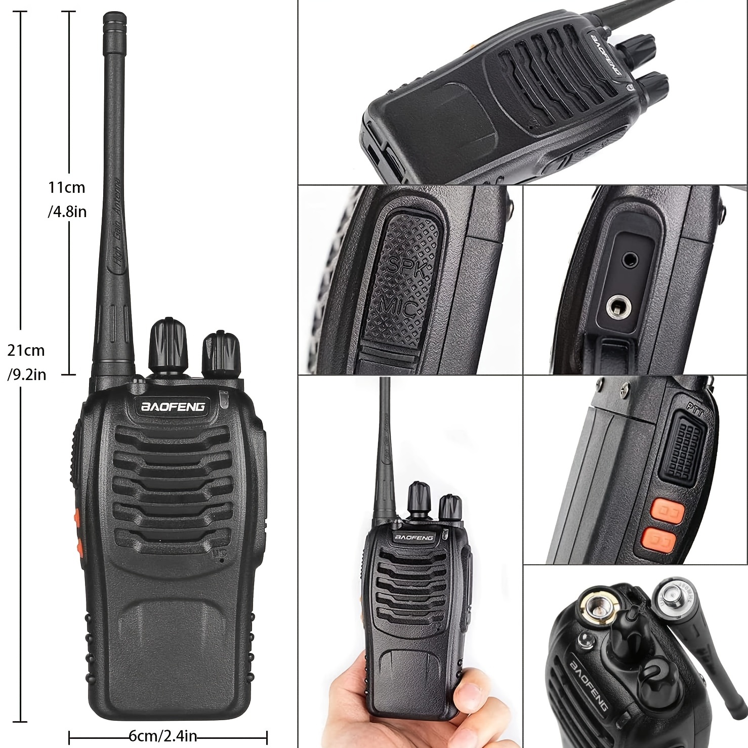 2pcs BAOFENG BF-888S UHF 400-480MHz Amateur Radio Walkie Talkies, 2-Way Handheld Two-Way Radios with, Portable FM/PM Transmission for Adults, Hiking, Camping, Emergency Radio, Boat Radio, Handheld Radio Pouch - Image 3