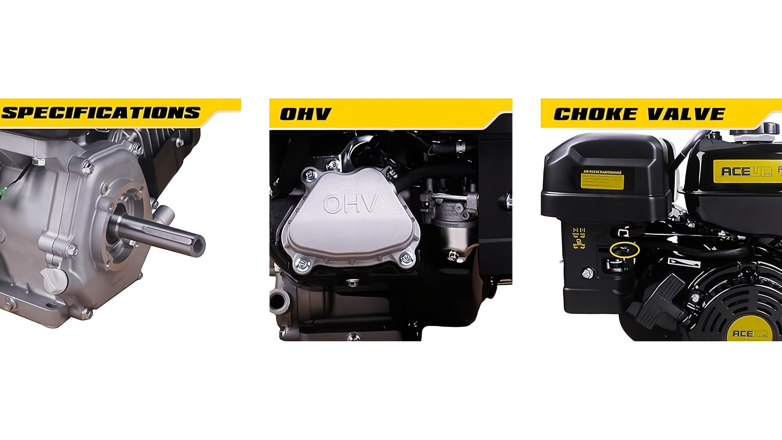 Aceup Energy 9HP 274cc Gas-Powered Horizontal Shaft Engine - 4-Stroke OHV Heavy-Duty Motor with 1