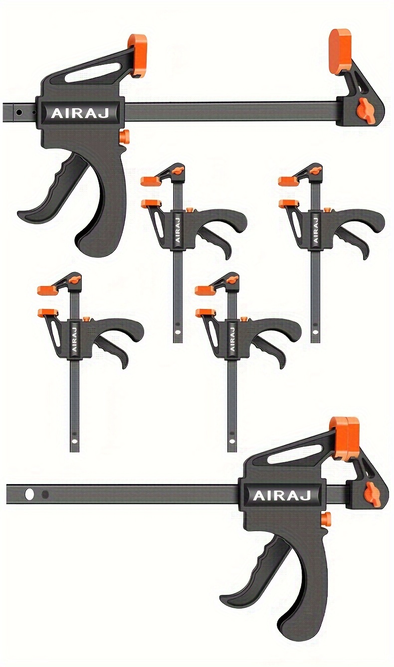 AIARJ Clamp, 10pcs Woodworking F Clamp 4Inch Bar F Clamps Clip Wood Carpenter Tool Grip Quick Ratchet Release Squeeze Woodworking DIY Hand Tool Kit