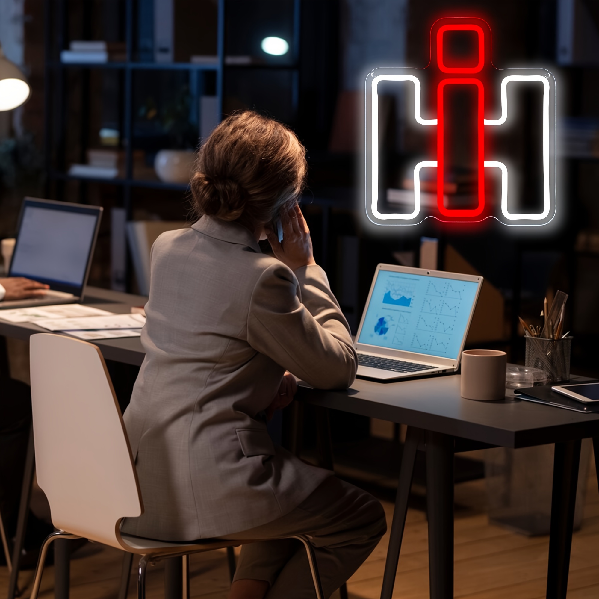 1pc Dimmable Neon Sign - USB Powered, Red & White Farmall Tractor Light, Ideal for Man Cave, Bar, Bedroom, Perfect Gift for Farmers