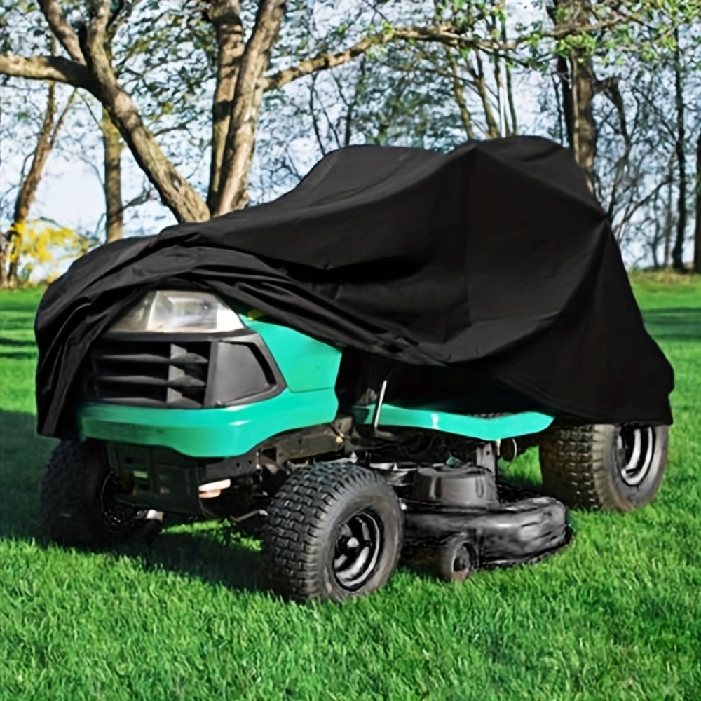 Heavy-Duty 210D Black Yard Firm Fabric Lawn Mower Cover with & UV - All-Weather Outdoor Storage for Decks up to 55", Fits Riding Lawn Mowers, ATVs, Tractors - Adjustable Fit, Durable Yard Equipment Cover, Motorcycle Rain Cover, Ride On Mower Cover, Ride On Lawn Mower, Car Covers For Cars Outside, Tractor Cover, Rain Cover For Mobility Scooter, Ride On Mower Car Covers For Cars Outside All Weather, Moped Cover, Cover For Motorcycle, Lawn Tractor Cover, Lawn Mower Seat,