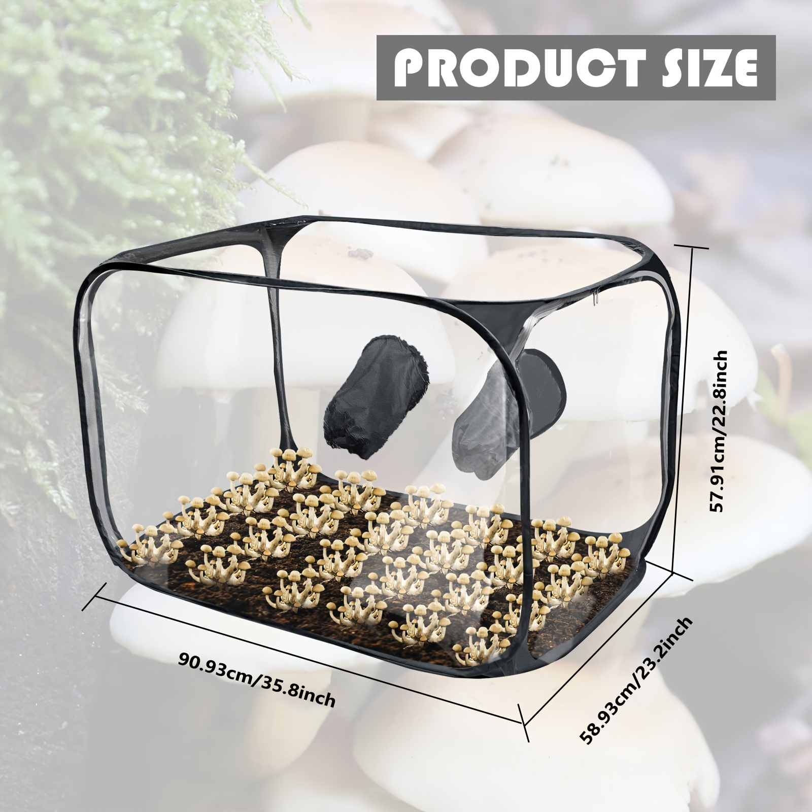 1pc PVC Mushroom Growing Still Air Box, Portable Foldable Pop Up Mushroom Grow Tent, Mushroom Growing Container