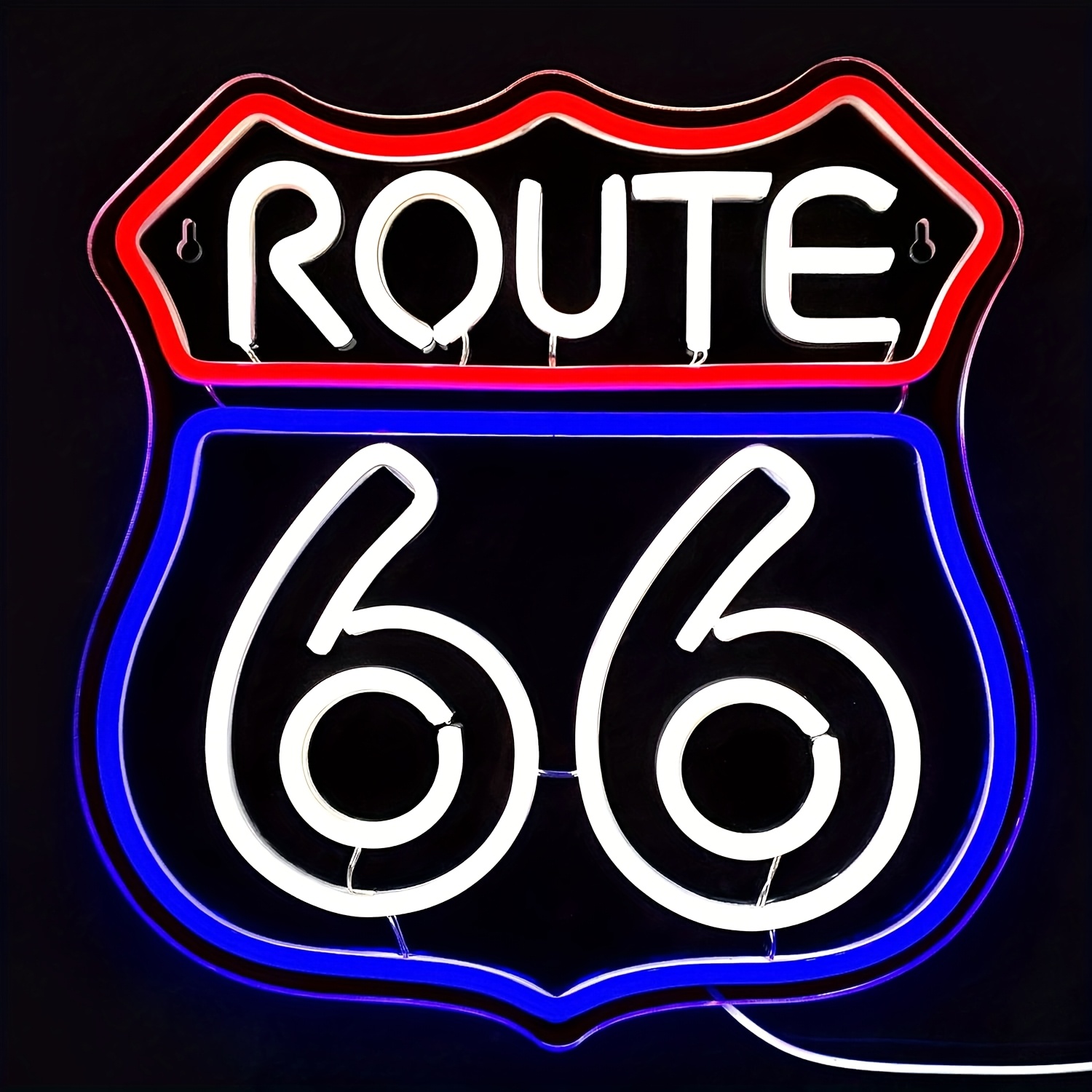 Route 66 Neon Sign Historic US High Way Acrylic LED Sign For Bedroom Wall Decor Yard Firm Blue Neon Light Game Room Wall Sign Party Light Club Neon Accessory