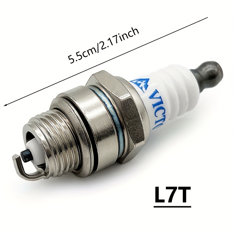 L7T Spark Plugs 10pcs - High-Performance Replacement for L7T Engines, Durable Metal Construction, Blue & White Design, Compatible with L7T Engines, Yard Firm Lawn Mower Accessories, Engine Performance Upgrade, Sleek Metallic Finish, Reliable Engine Part, Lawn Mower Parts, Compact Design, Longlasting Durability, Enthusiasts, Spark Plug For Lawnmower, Lawnmower Spark Plug, Lawnmower Part, Spark Plug, Gasoline Spark Plug, Mower Part - Image 6