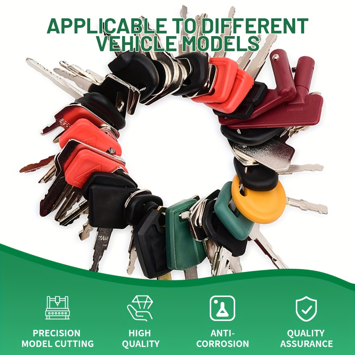 46pcs Heavy Equipment Keys Set, Construction Machinery Keys Set for Cat Catrepillar Komatsu Kubota for VolVo Case JCB Hyster JLG Yanmar Takeuchi New Holland Heavy Equipment-Key Shells
