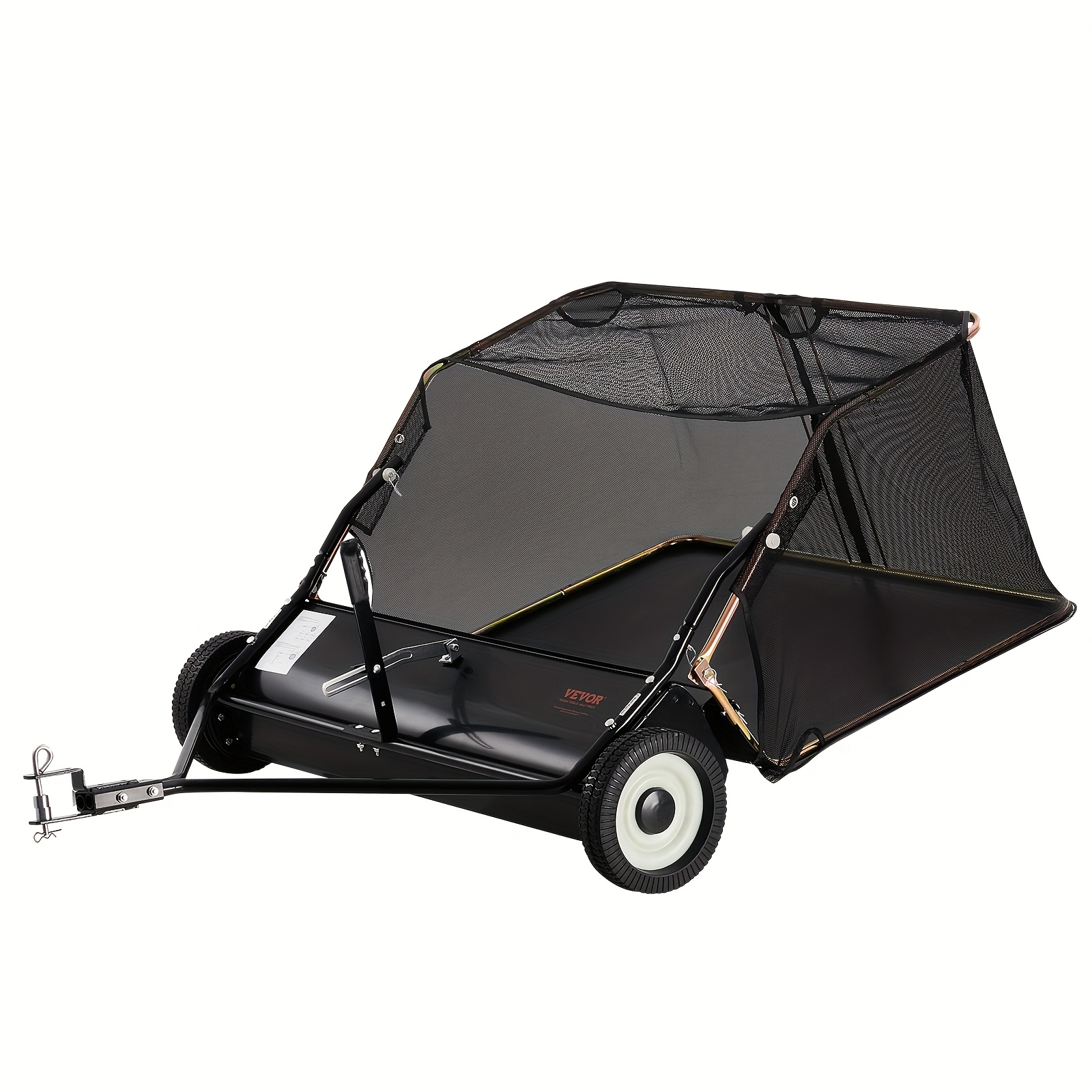 42-inch Lawn Sweeper Tow Behind, 12 Cu.ft. Heavy Duty Grass & Leaf Collector, Yard Firm Adjustable Sweeping Height, Dumping Rope Design, For Yard, Lawn, And Garden Maintenance