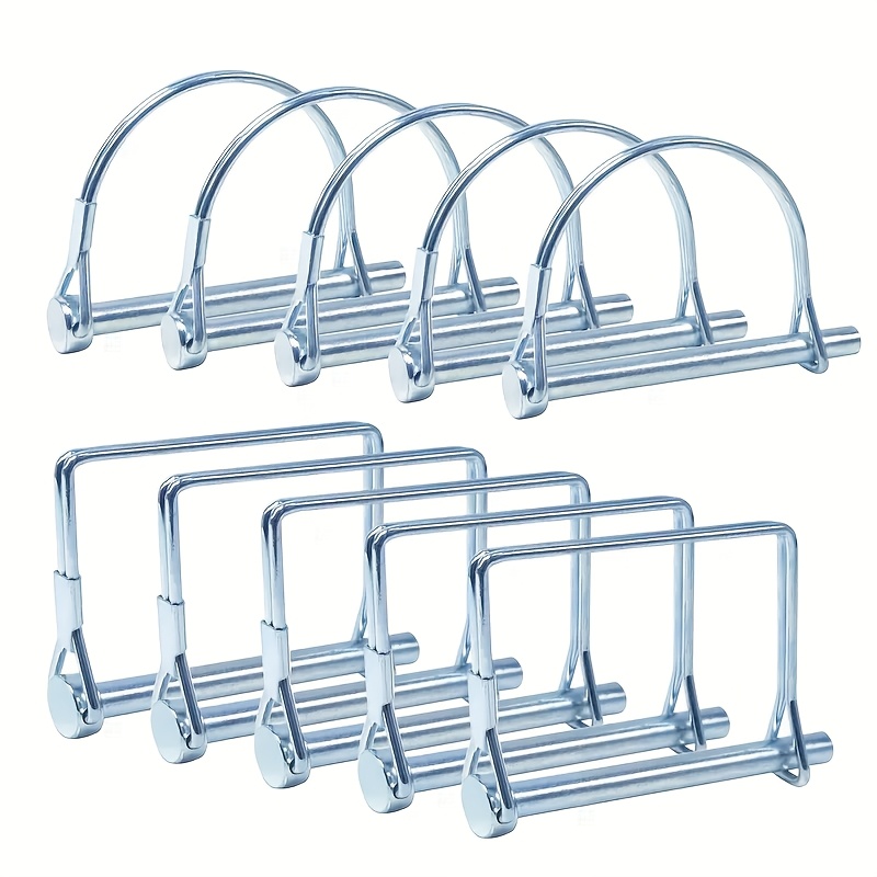 Set of 10 Heavy Duty Locking Coupling Pins, 2-3/4"X1/4", Zinc Metal - Ideal for Agricultural Trailers, Yard Firm Carriages and Lawn Equipment, Agricultural Equipment | Robust Fasteners | Carbon Steel Construction