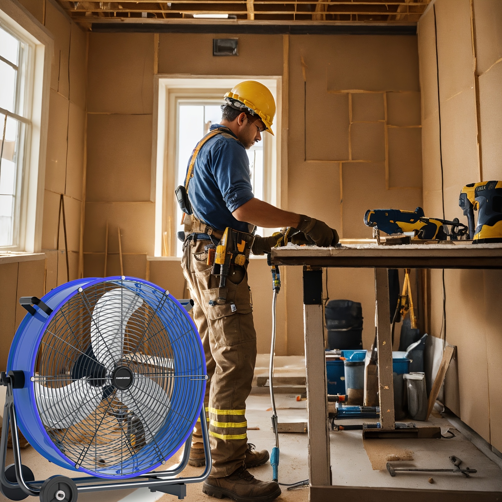 18/24 Inch Floor Fan Pro Regenerative Blowers - Industrial Floor Fan with Handle Caster Ideal for Home Improvemen, High Velocity Metal Drum Fan Commercial, Residential, Warehouse, Covered Patio, Shop, Garage, Barn, 3 Speed 88000 CFM UL Safety Listed