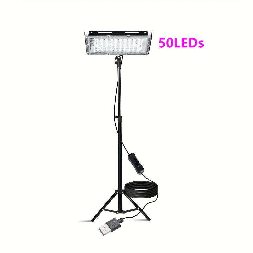 144/96/50LEDs USB-Powered Work Light with Foldable Tripod Stand, 6000K Brightness, 59.06inch/78.74inch Cord & Low Voltage (36V) - Portable Commercial Floodlight for Workshop, Garage, Job Site Indoor Use, Task Lighting, Compact Lighting, Durable Construction, Bright Illumination, DIY Enthusiasts - Image 3