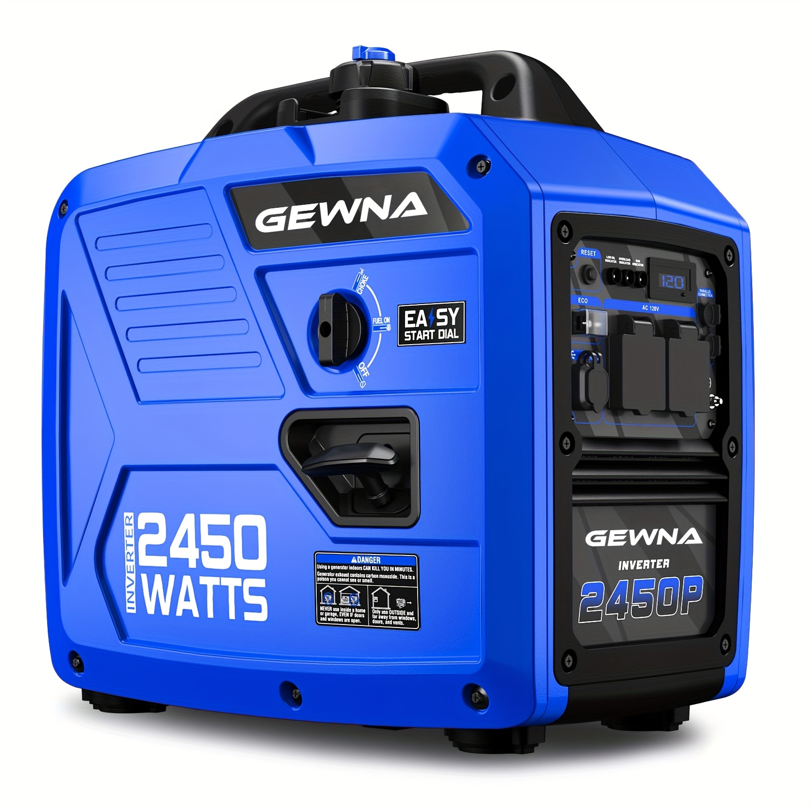 2450W Portable Inverter Generator for Home Use, Yard Firm Super Quiet Outdoor Generator for Camping Outdoor Emergency Power Backup, 1.6Gallon Large Fuel Tank Up to 8.3 Hours Use, EPA Compliant, Lightweight Design, Easy Transport, Highperformance Engine, Backup Generator, Emergency Preparedness, Offgrid Living