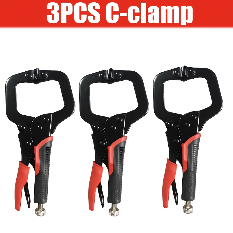 3pcs 6-Inch Adjustable Heavy-Duty Locking Pliers with Rotating Tips, Yard Firm Wide Mouth Welding Clamps Suitable for Woodworking and Industrial Fastening - Multi-Purpose Clamping Tool