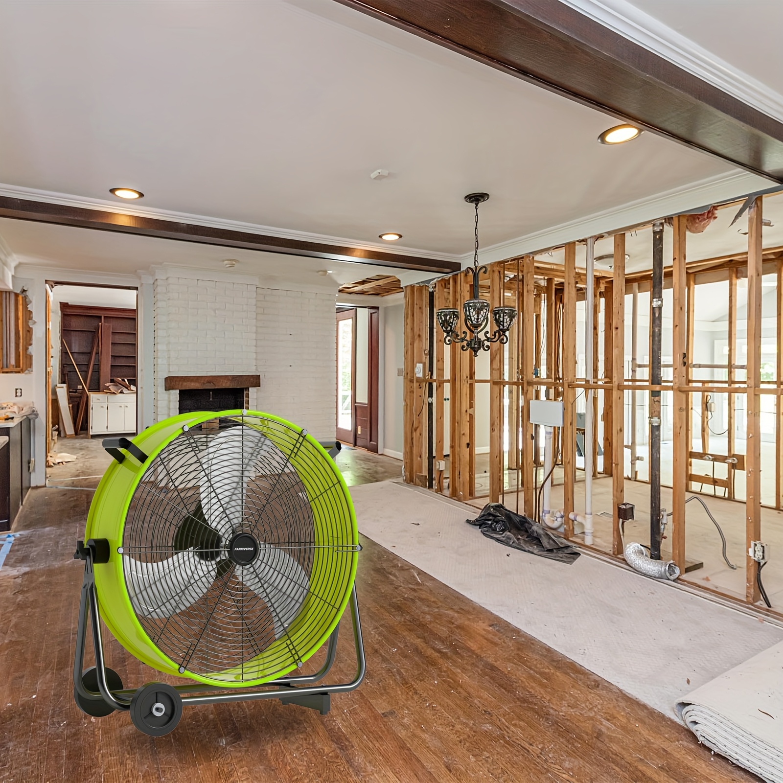 18/24 Inch Floor Fan Pro Regenerative Blowers - Industrial Floor Fan with Handle Caster Ideal for Home Improvemen, High Velocity Metal Drum Fan Commercial, Residential, Warehouse, Covered Patio, Shop, Garage, Barn, 3 Speed 88000 CFM UL Safety Listed
