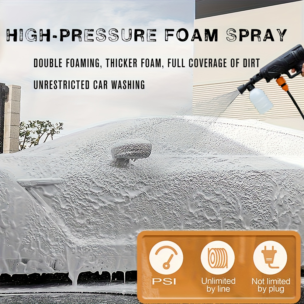 Cordless Pressure Washer, Car Washer - Portable, Rechargeable Electric Cleaning Tool With 4000 PSI Water Gun, Yard Firm Foam Cannon, 2 Rechargeable Batteries, Fast Charger For Easy Car Floor Washing, Exterior Cleaning, And Home And Garden Watering - Image 9