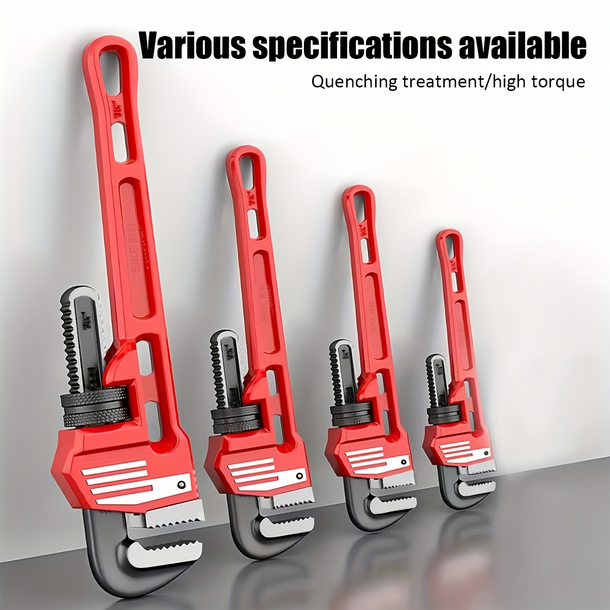 Pipe Wrench Manual Home Pipe Pliers Universal Water Pipe Wrench Plumbing Yard Firm Tool Water Pipe Clamp Installation Pliers, Large Opening Gripper with Anti-Slip Handle, Enhanced Bite Force, Multifunctional Plumbing and Automotive Repair Heavy-Duty Steel Pipe Wrench, Suitable for Household, Car Maintenance, Engineering Construction