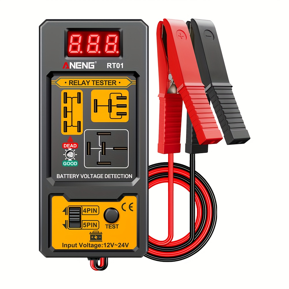 ANENG Automotive relay tester RT01 voltage detector digital display voltage battery 4/ 5-pin relay 12V-24V automotive battery inspection integrated design diagnostic tools No battery, Electrical Testing Tool, Easytouse Tool, Handheld Device, Durable Construction, Precision Instrument, Repair Professionals, Diy Enthusiasts - Image 6