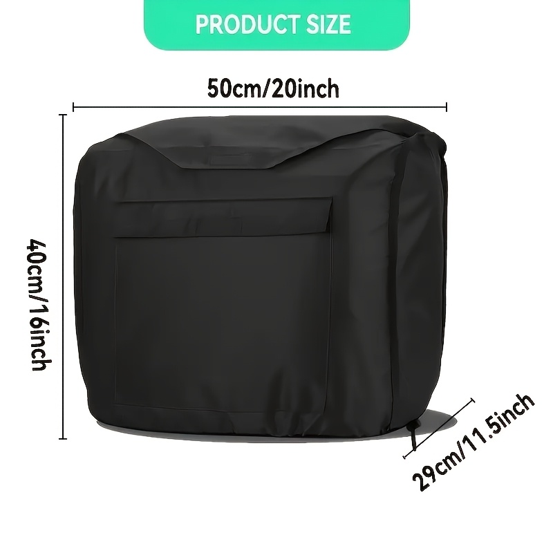 Portable Generator Cover - Durable Fabric with Drawstring Closure, Black Protective Case for Outdoor Power Tools, All-Weather Storage Solution, Secure Generator Storage | Functional Design | Cover