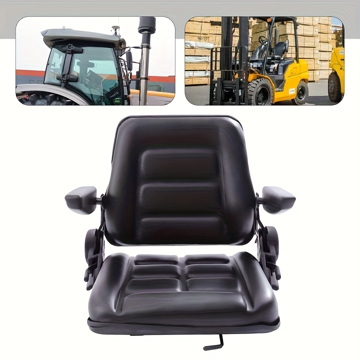 Heavy Duty Tractor Seat with Suspension - Foldable Armrests, 175° Adjustable High Back Cushion, Non-Slip Base - Compatible with Farm Tractors, Lawn Mowers, Construction Equipment - All-Weather PVC Construction - Professional Agricultural Machinery Driver'S Seat, Outdoor Work Chair, Ergonomic Design, Durable Cushioning, Reinforced Support, Outdoor Workers, Equipment Operators, Garden Tractor Seat, Lawn Tractor Seat Cover, Lawn Tractor Accessorie, Universal Tractor Seat, Riding Lawn