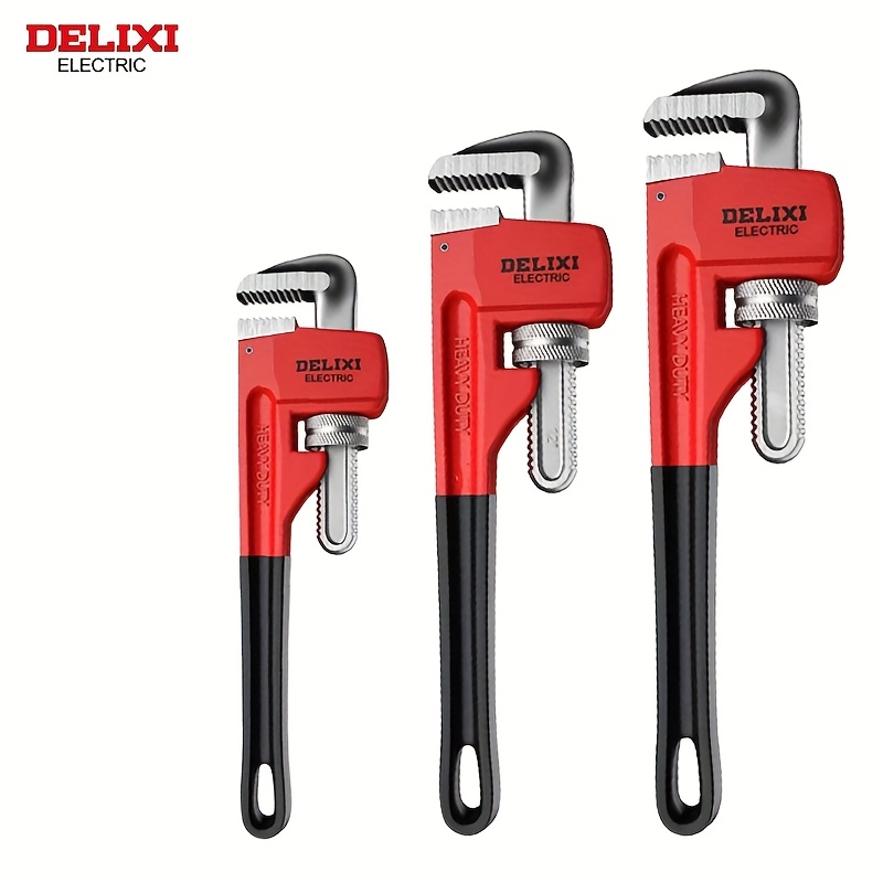 8/10/12 Inch Heavy Duty Pipe Wrench Sets, Yard Firm Adjustable Plumbing Wrench Set, Tight Bite without Slipping, Professional Plumbing Hand Tools (3pcs)