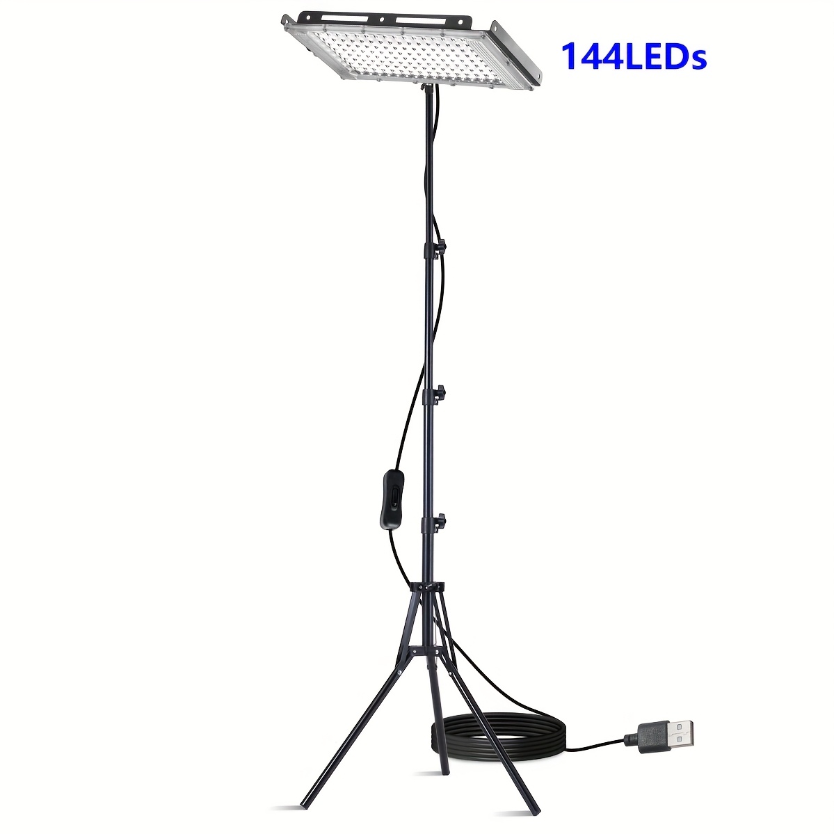 144/96/50LEDs USB-Powered Work Light with Foldable Tripod Stand, 6000K Brightness, 59.06inch/78.74inch Cord & Low Voltage (36V) - Portable Commercial Floodlight for Workshop, Garage, Job Site Indoor Use, Task Lighting, Compact Lighting, Durable Construction, Bright Illumination, DIY Enthusiasts - Image 7