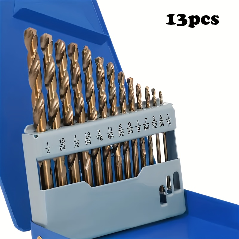 [13pcs Cobalt Drill Bits] Yard Firm 13pcs Industrial-Grade Cobalt Drill Bits - M35 High-Speed Steel for Stainless Steel, Cast Iron & More - with Metal Carry Case