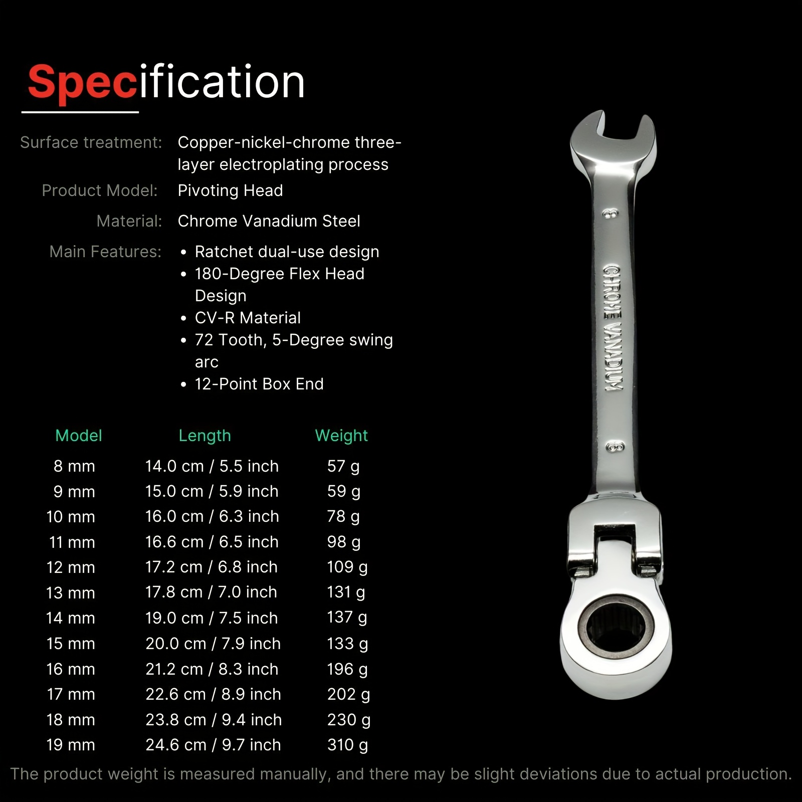 6pcs/8pcs/12pcs Combo Ratchet Wrench Set - Socket Wrench Auto Repair Tool, Flex Gear Ratchet Wrench Set, Hand Tool Kit, Easy To Carry - Surprise Gift For Husbands, Fathers And Friends