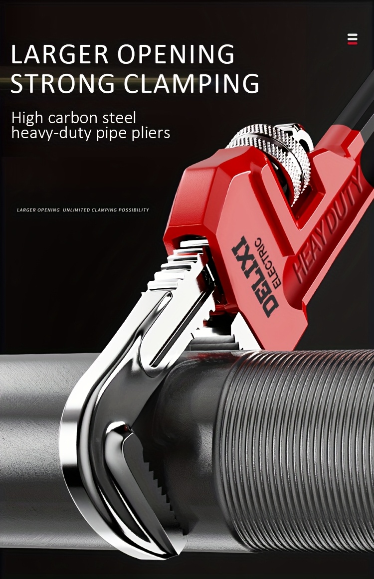 DELIXI ELECTRIC 8/10/12 Inch Heavy Duty Pipe Wrench Sets, Adjustable Plumbing Wrench Set, Tight Bite without Slipping, Professional Plumbing Hand Tools (3pcs)