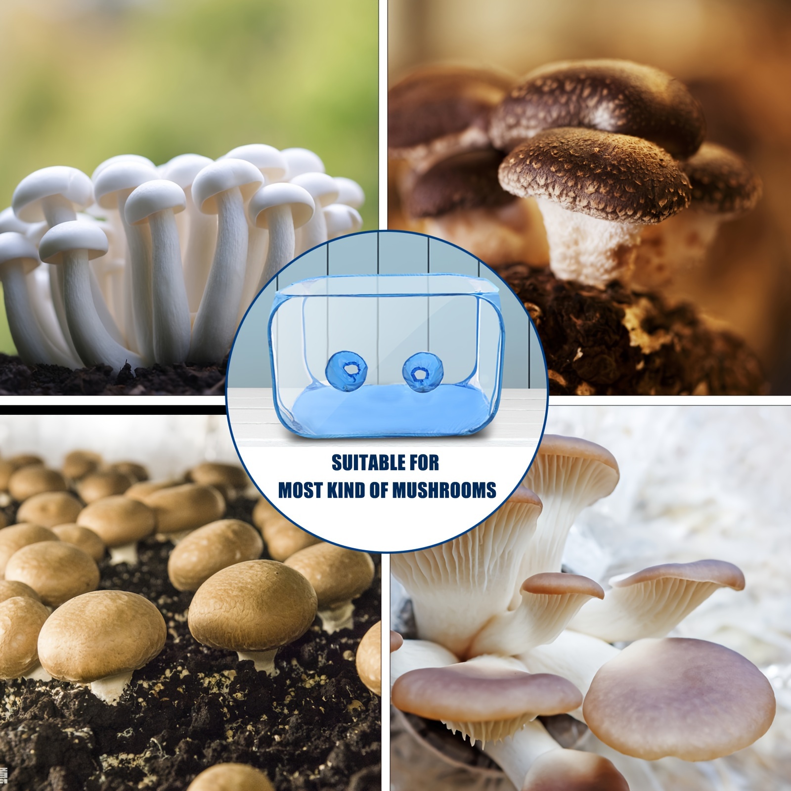 1pc PVC Mushroom Growing Still Air Box, Portable Foldable Pop Up Mushroom Grow Tent, Mushroom Growing Container