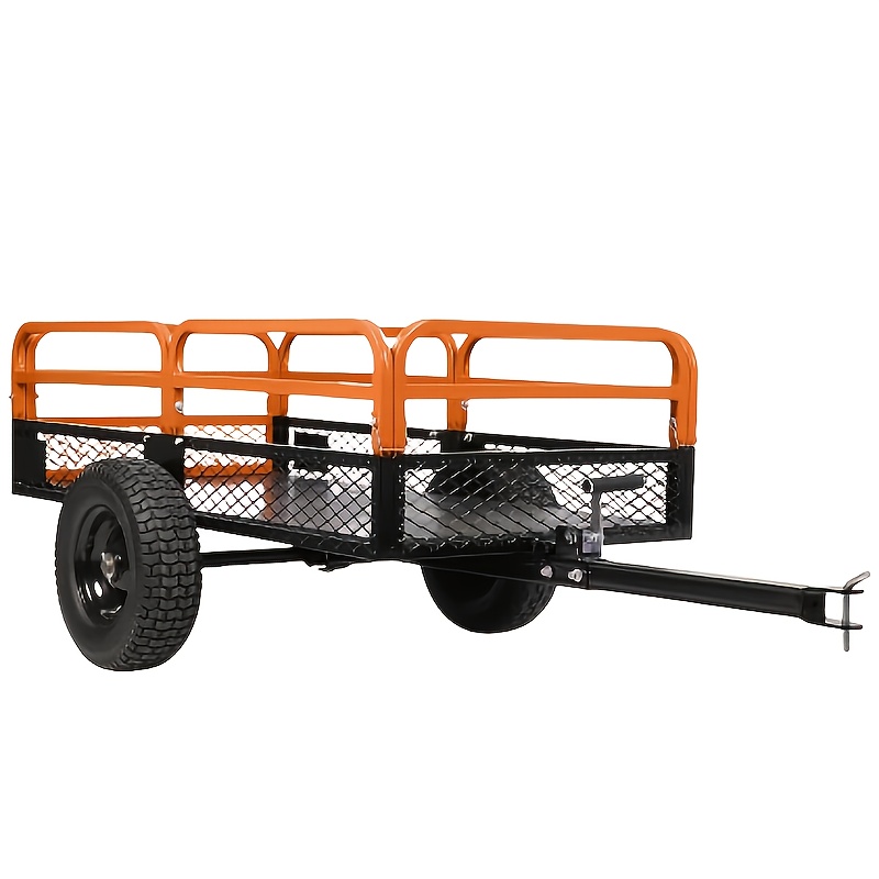 1500 lb Heavy-Duty Steel Dump Truck Trailer - 15 cu ft All-Terrain Utility Cart with Detachable Sides & Hand/Foot Dump, Yard Firm Hitch for ATV/UTV/Lawn Mower/Tractor, Reinforced Frame & Mesh Floor, Easy-Release Mechanism for Yard Work, Farm, Construction, Landscaping, Farm Hauling, Construction Hauling, Rugged Design, Durable Build, Property Maintenance