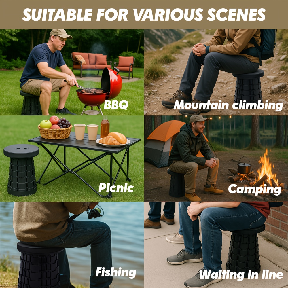 2-in-1 Telescopic Stool Folded Table Set Combined Retractable Camping Table Set Best Choice for Indoor and Outdoor activities