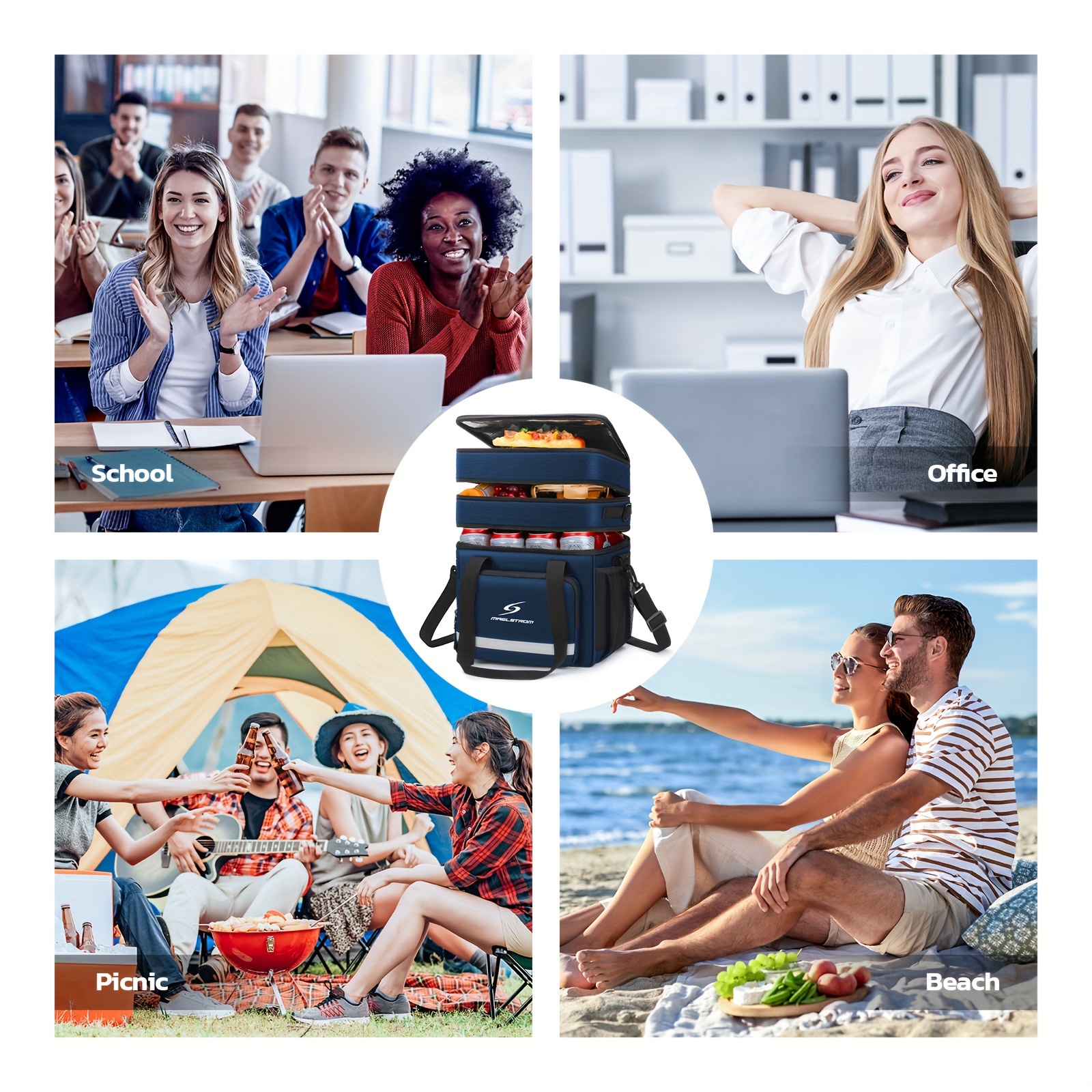 Maelstrom Insulated 5.02gal Lunch Bag Women/Men, Lunch Box for Men, Leakproof Lunch Cooler Bag, Lunch Tote Bag