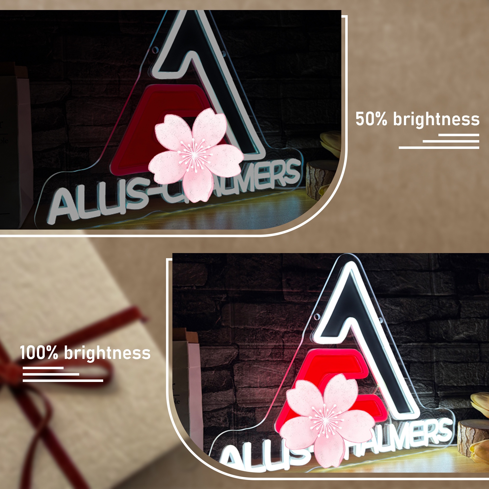 Harvester Neon Sign - Vintage Farmhouse Lighting with ALLIS-CHALMERS-like Design, USB-Powered Garage, for Man Cave, Workshop Decor - Agricultural Machinery Decoration for Dad, Tractor Enthusiasts - No Batteries Needed, Easy Mounting Hardware Included - Ideal Birthday/Christmas Gift for Farmers & Mechanics, Retro Design, Dimmable LED