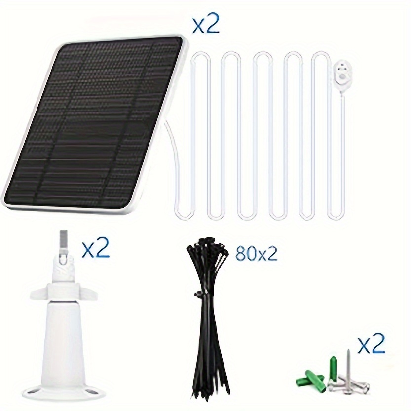 Upgraded Solar Panel Charging Compatible with Pro 5S, Arlo Pro 4, Pro 3, Pro 3 Floodlight, Ultra 2, Ultra, 4W Solar Panel with 9.8ft Charging Cable, Includes Secure Wall Mount (2Pack)