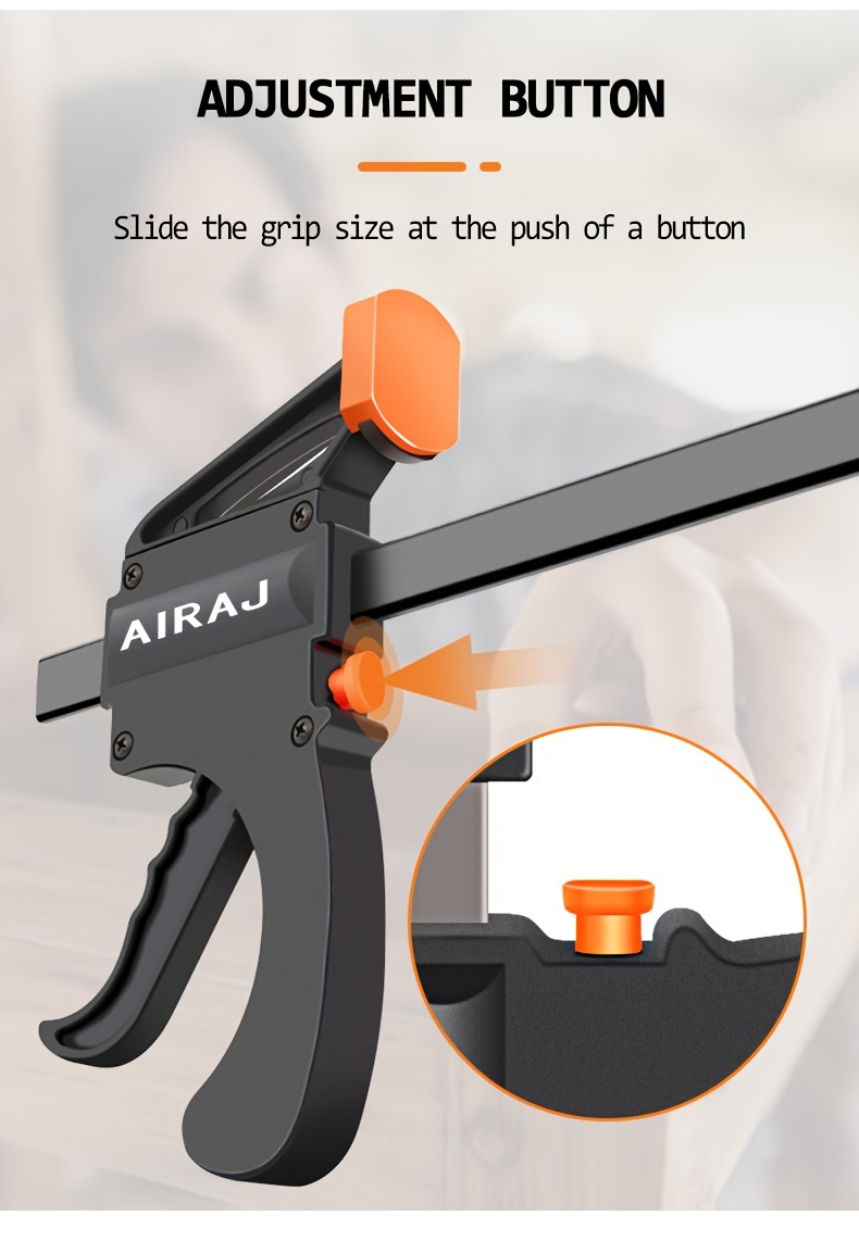 AIARJ Clamp, 10pcs Woodworking F Clamp 4Inch Bar F Clamps Clip Wood Carpenter Tool Grip Quick Ratchet Release Squeeze Woodworking DIY Hand Tool Kit