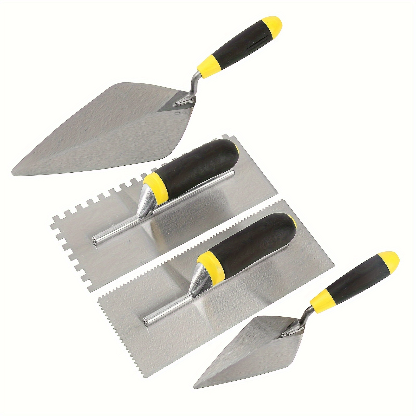 Stainless Steel Yard Firm Masonry Trowel Set with Plastic Handles - No Electricity Required