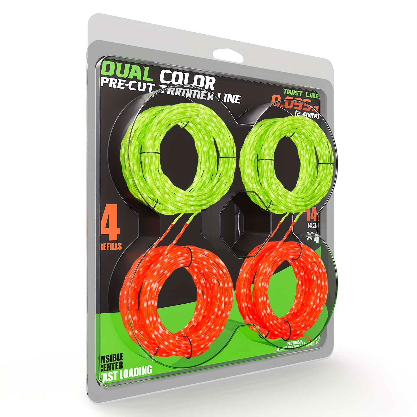 AL2420PD 0.095' Replacement Twisted Trimmer Lines Compatible with All Yard Firm 15-Inch String Trimmers, 224ft Dual Color Pre-Cut Heavy Duty Weed Wacker String for EGO Line Trimmers, Lawn Maintenance, Outdoor Trimming, Heavyduty Line, Reinforced Design - Image 8